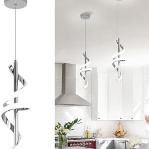 Spiral Led Pendant Light Fixtures, 5500K Cold White Modern Led Pendant Light Kitchen Island, Adjustable Height Kitchen Island Lights Fixtures for Dining Room Kitchen Bedroom Sink